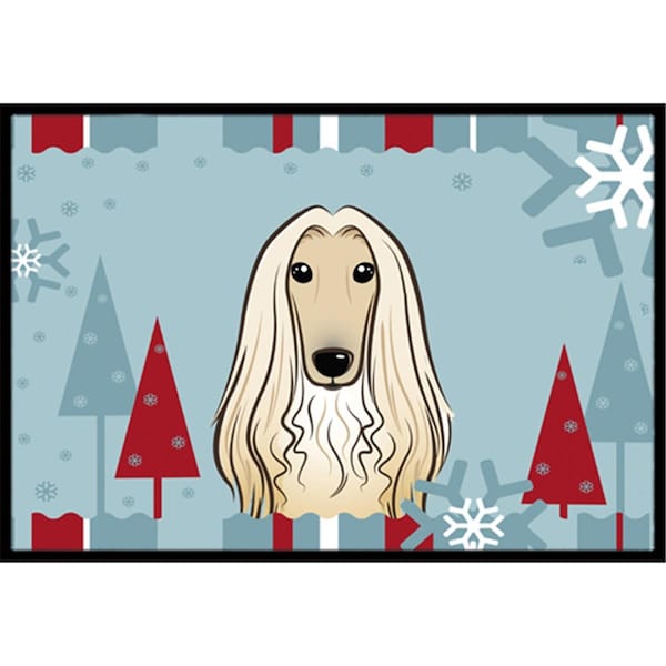 Carolines Treasures Winter Holiday Afghan Hound Indoor and Outdoor Mat- 24 x 36 in. BB1740JMAT - main